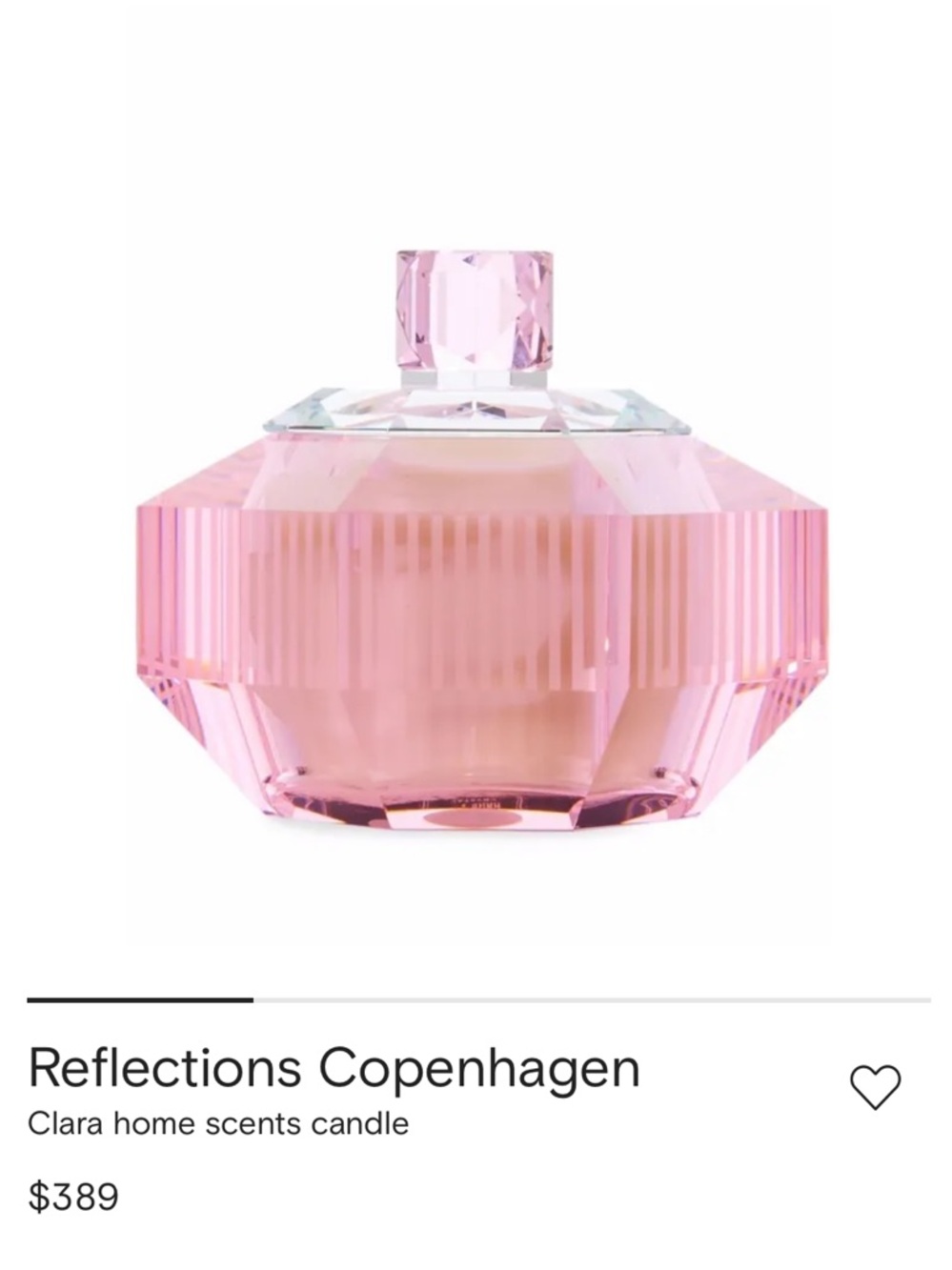 🌻NEW Reflections Copenhagen CRYSTAL Clara Home Scents Candle | Pink <<READ>>